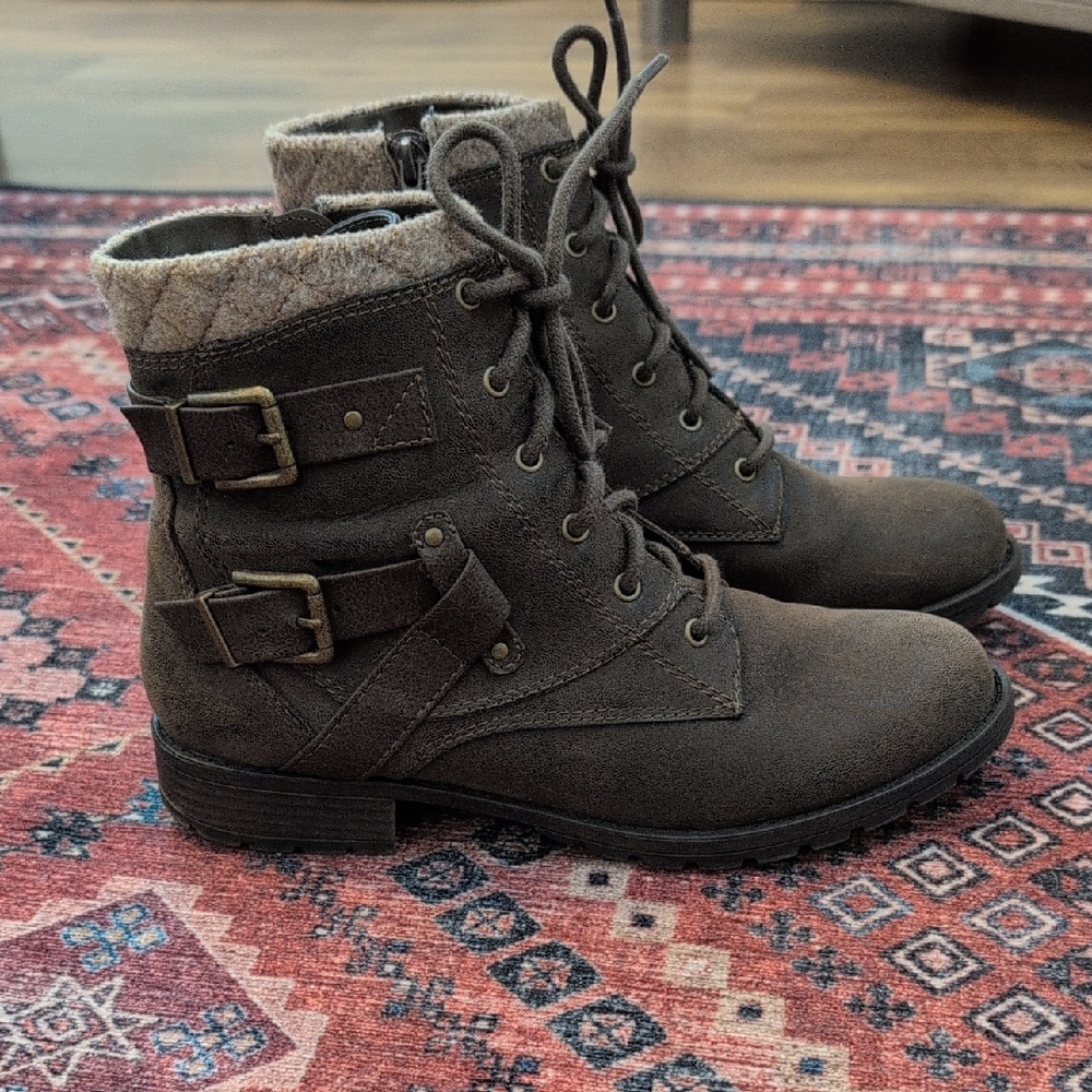 Crown Vintage Dark Brown Moto Boots